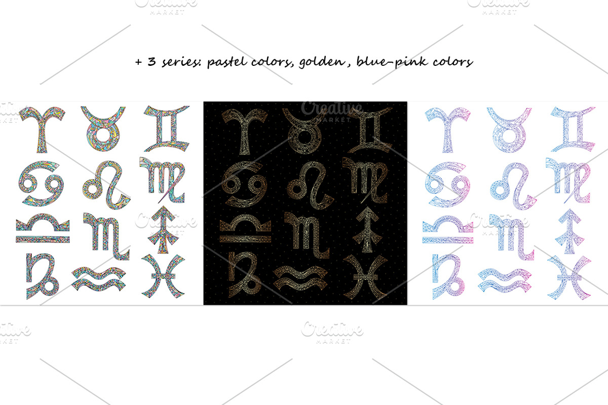 Zodiac signs collection, an Object Graphic by xgart (Photo 3 of 9)
