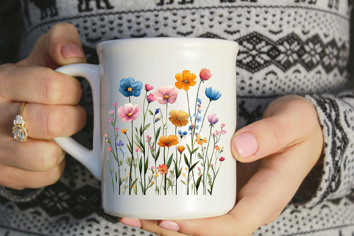 Charming Wild Flowers Watercolor, an Illustration by Designworld (Photo 7 of 8)
