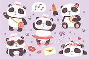 BLACK FRIDAY! Panda girl set, an Animal Illustration by SunnyWS (Thumbnail 2 of 10)