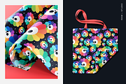 Rainbow Flowers with Skulls Pattern, a Pattern Graphic by Rxmi Studio (Thumbnail 2 of 3)
