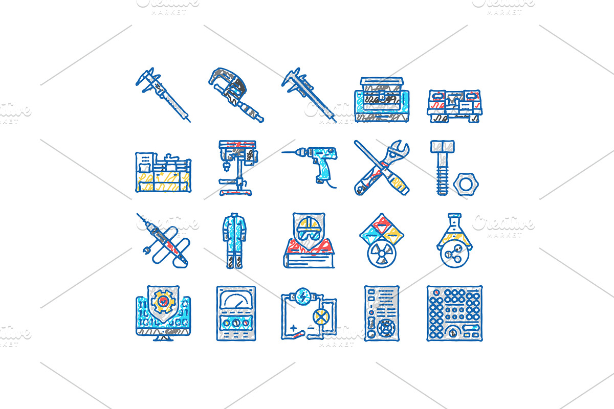 engineering tool work wrench icons, an Object Illustration by pikepicture