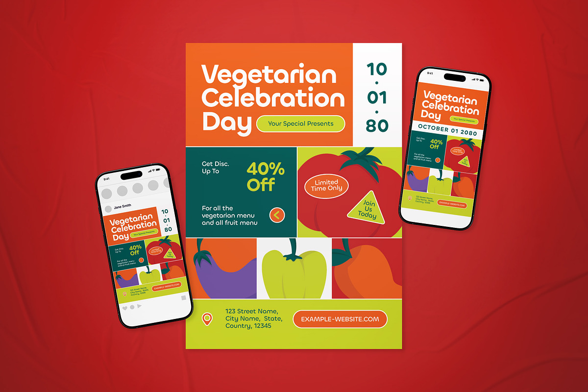 World Vegetarian Day Flyer Set, a Flyer Template by The Good Store (Photo 1 of 2)