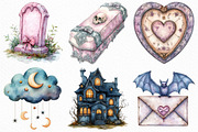 Pastel Gothic Halloween Clipart, an Illustration by Craft Nest (Thumbnail 2 of 6)