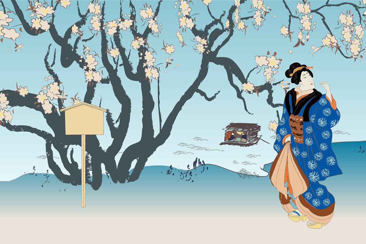 Ukiyo-e floating word landscapes, an Illustration by Bychovsky design (Photo 2 of 6)