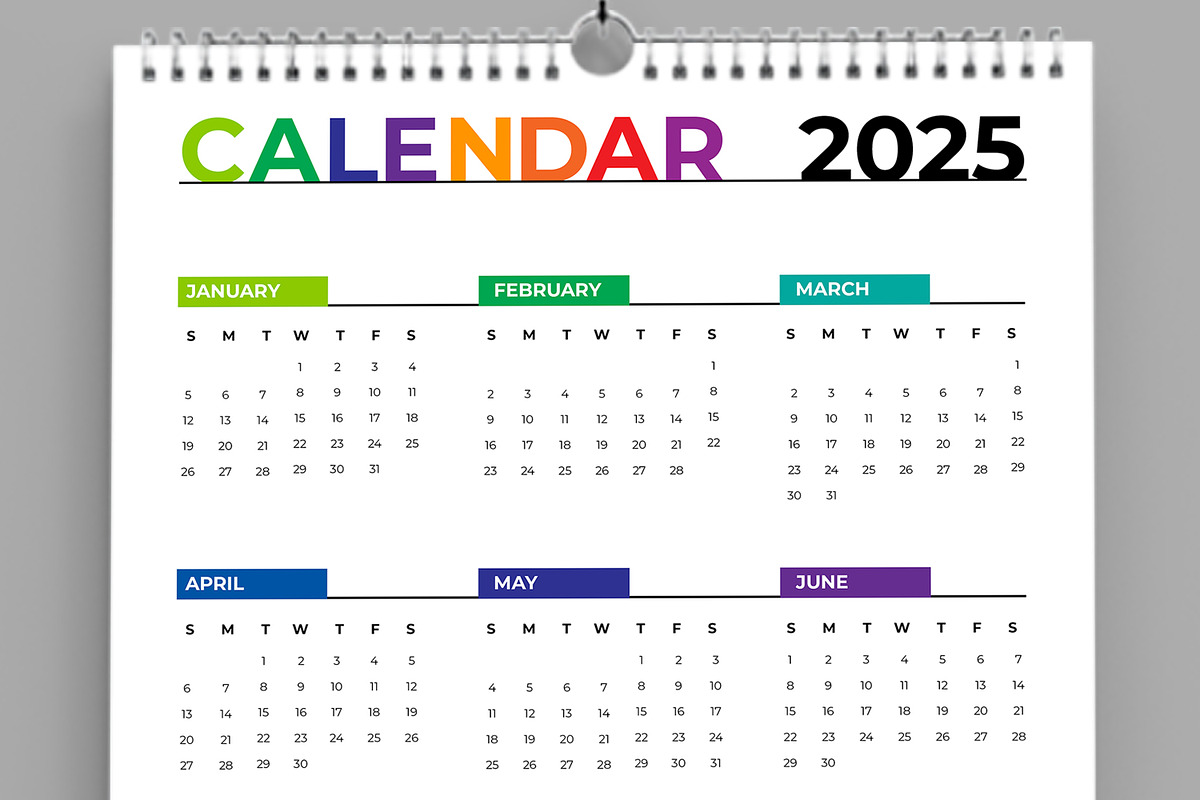Wall Calendar 2025 Template, a Stationery Template by MightyDesign (Photo 3 of 7)