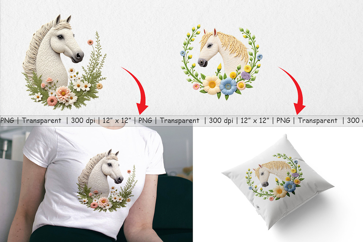 Horse Embroidery Clipart, a Graphic by Artnoy (Photo 3 of 5)