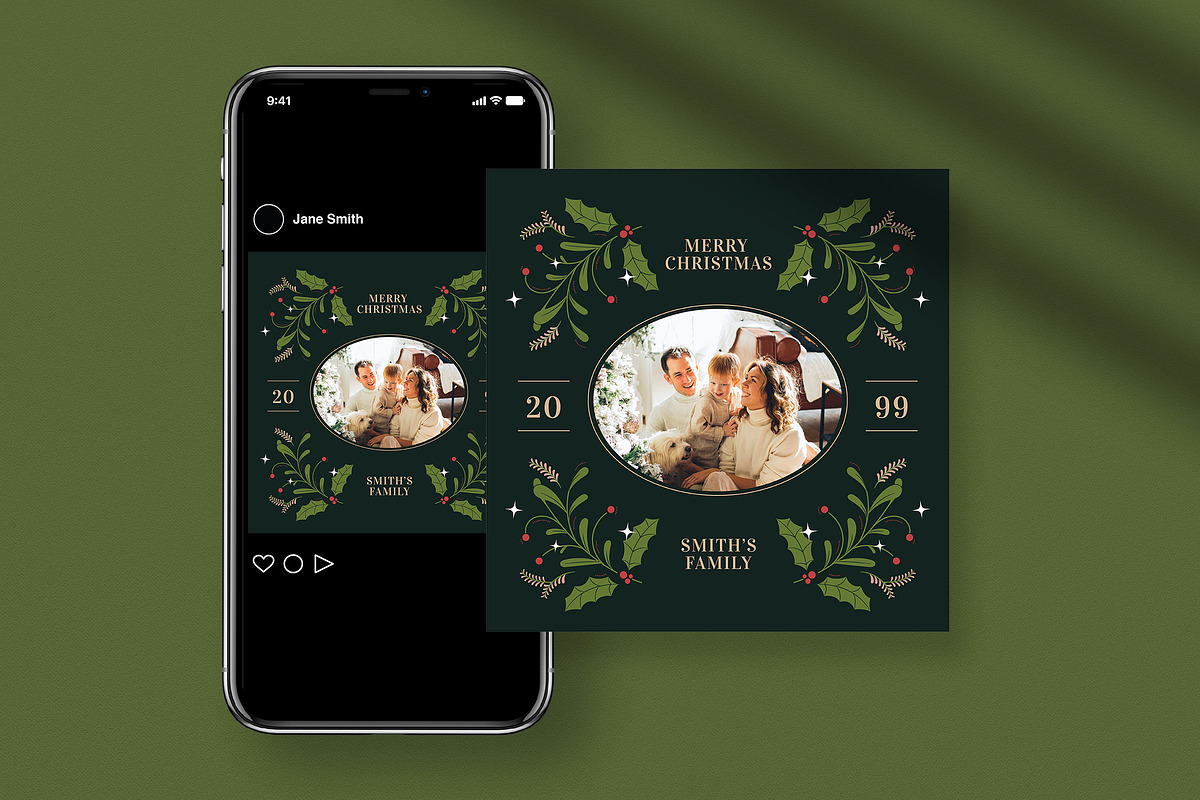 Elegant Christmas Photo Card, a Card Template by Guuver (Photo 4 of 4)