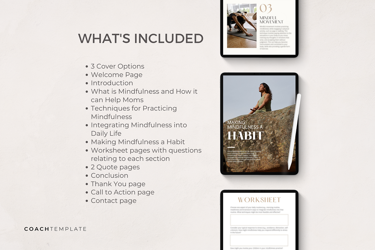 Mindfulness for Moms Ebook Template, a Brochure Template by COACHTEMPLATE (Photo 6 of 9)