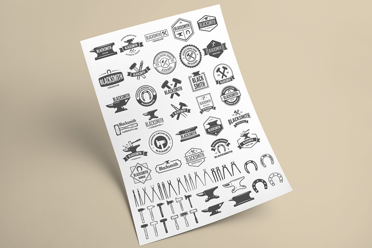 Vintage Blacksmith Labels & Badges, a Branding & Logo Template by Lustra Frisk (Photo 4 of 4)