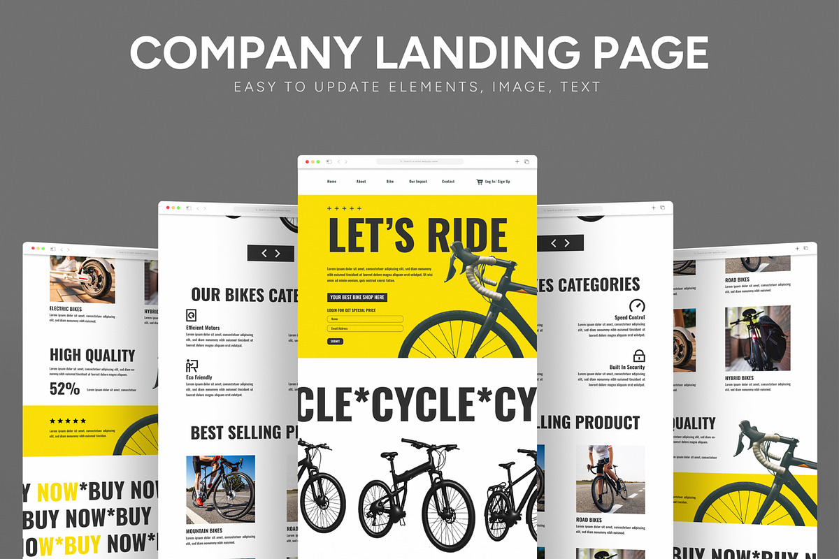 Bike Landing Page, an UI Kit Template by CreativeShaper (Photo 1 of 6)