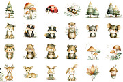 Cute Woodland Animal Clipart, an Illustration by Sublimation Artist (Thumbnail 2 of 7)
