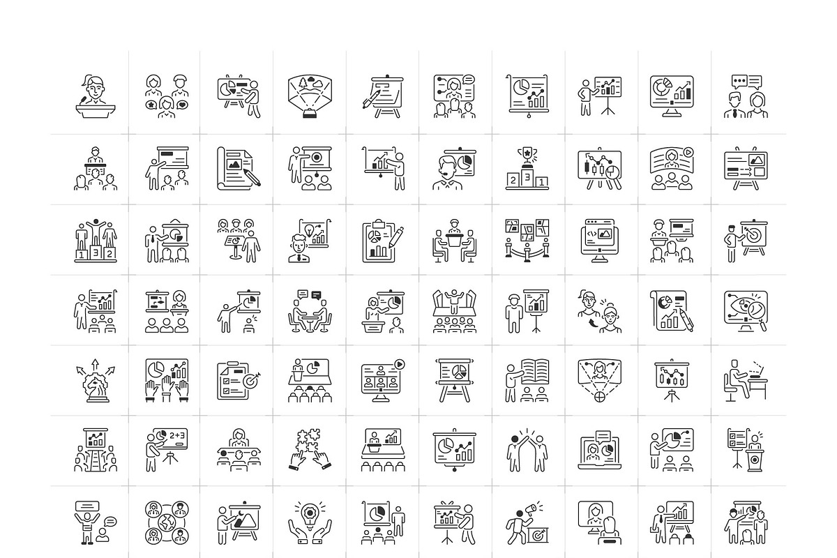 Presentation Outline Icon Set, an Outline Icon by Prosymbols (Photo 5 of 5)