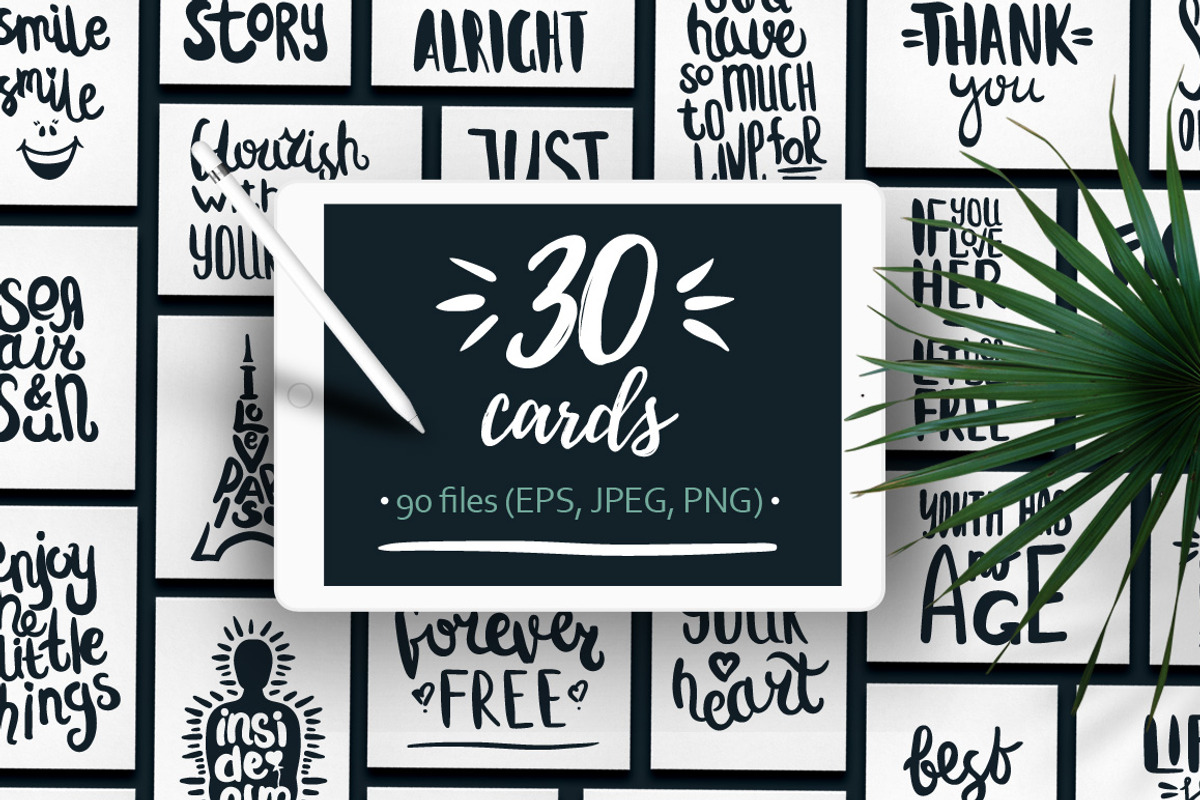 30 Handdrawn Quotes For Cards., an Illustration by Wewhitelist (Photo 1 of 7)