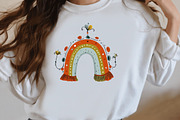Cute Boho Retro Rainbow Clipart, a Seasonal Illustration by Designworld (Thumbnail 7 of 9)