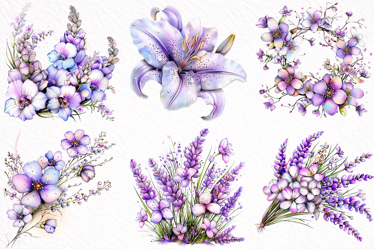 Spring Flowers Sublimation Clipart, an Illustration by DreamArtGraphic (Photo 4 of 8)