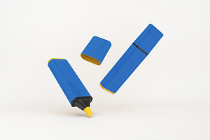 Highlighter Pen Mockup, a Pens & Pencil Mockup by Qaleb Studio