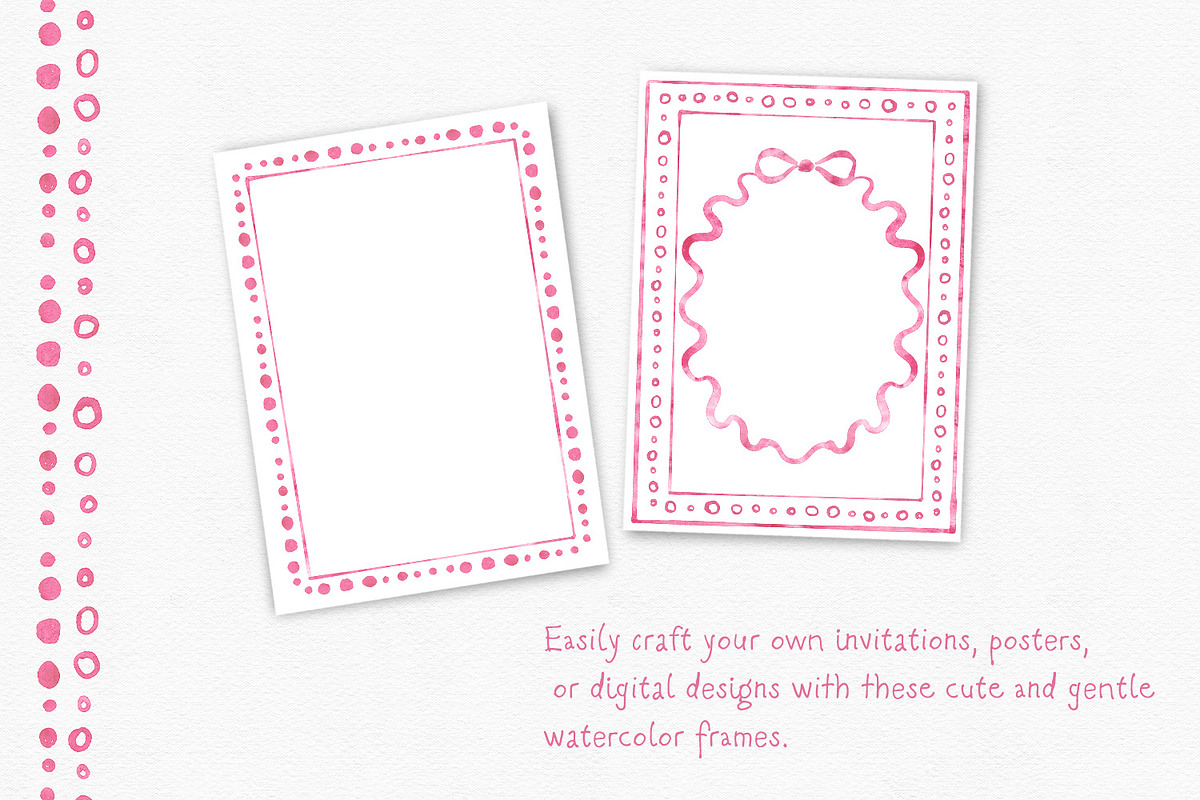 Pink Frames Watercolor Hand Drawn, an Object Graphic by Solo Art Original (Photo 7 of 9)