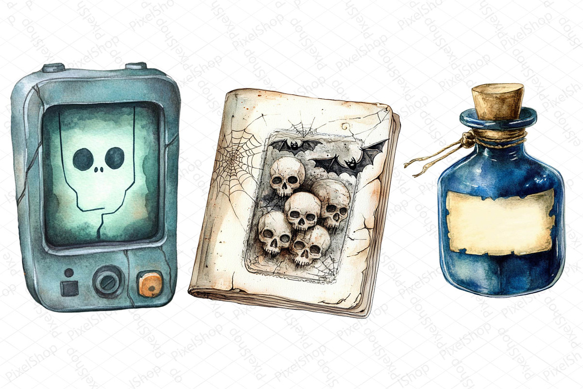 Spooky Halloween Travel Clipart Bund, an Illustration by DreamPrint404 (Photo 3 of 4)