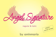 ANGEL SIGNATURE, a Script Font by AMINMARIO (Thumbnail 1 of 9)