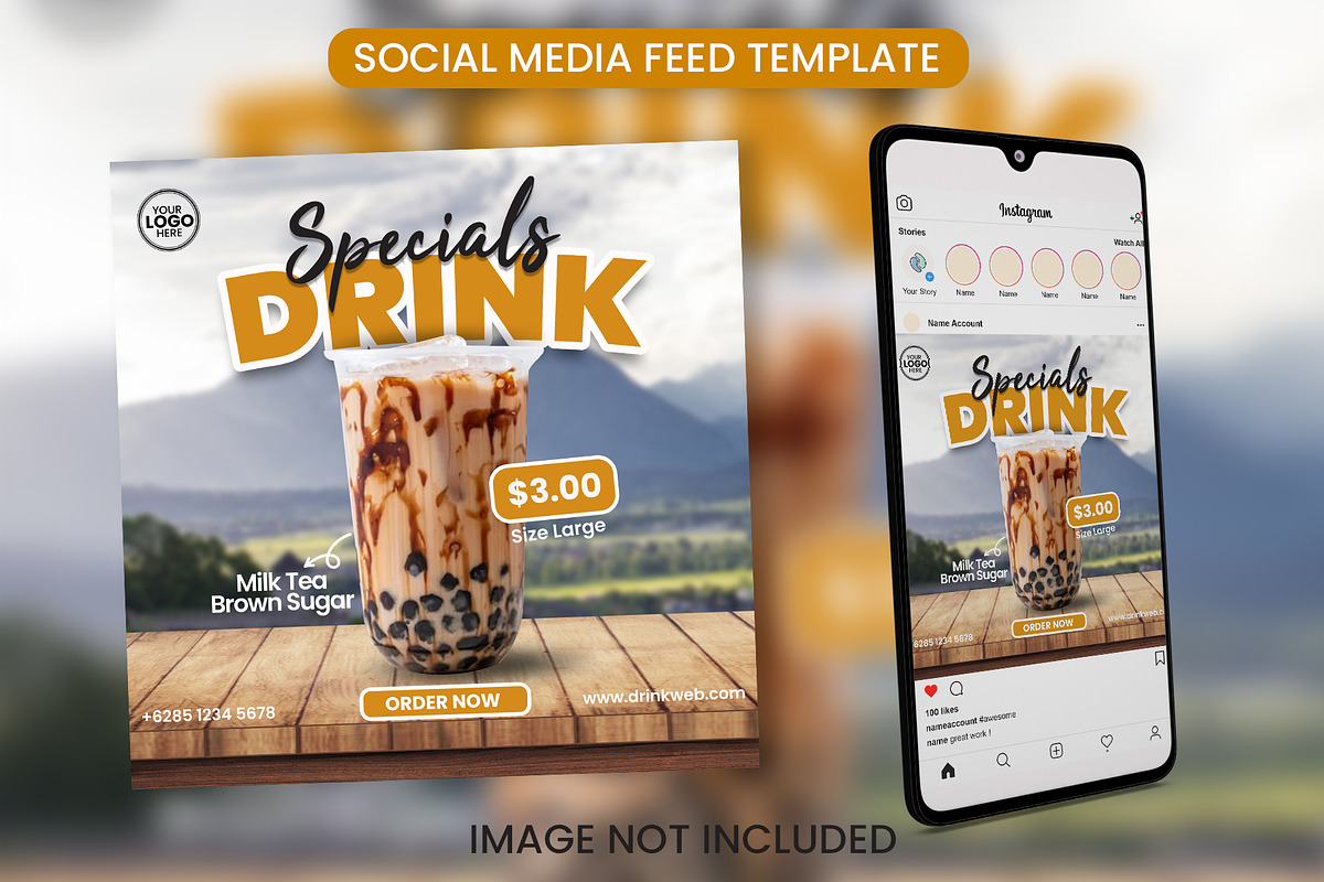 Specials Drink Template Design, a Social Media Template by Puteradesign