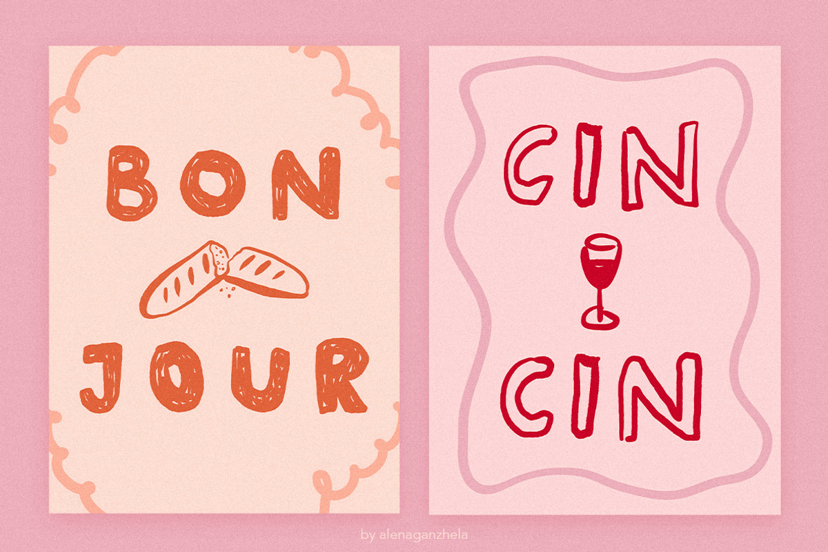Lazy Crunch - playful font duo, a Handwritten Font by alenaganzhela (Photo 7 of 12)