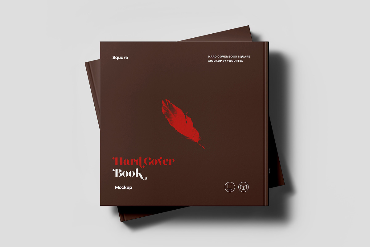 Hard Cover Square Book Mock-up, a Books & Magazine Mockup by Yogurt86 (Photo 14 of 19)