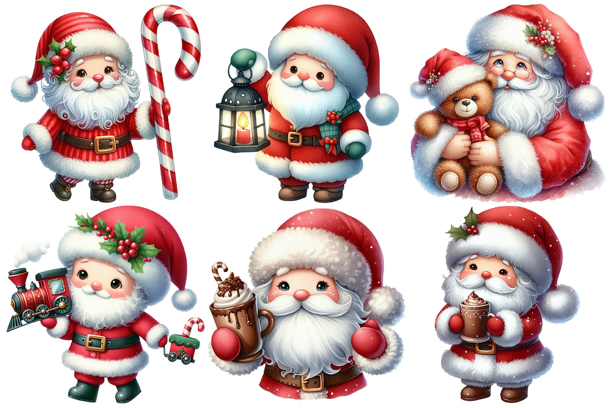 Adorable Santa Clipart, an Illustration by Pixels.Craft (Photo 5 of 6)