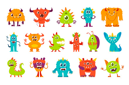 Cartoon funny monsters, an Animal Illustration by Buch&Bee