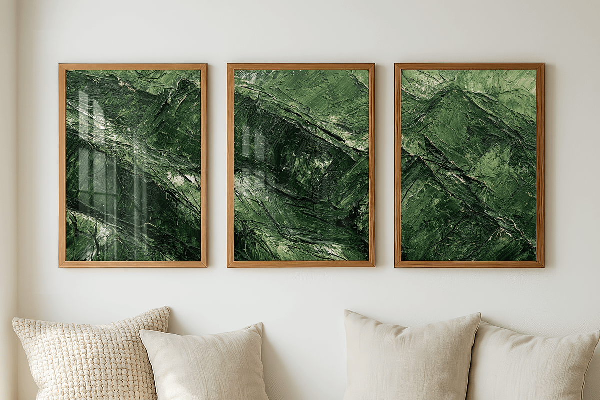 Abstract Emerald Wall Art Set of 3, a Decorative Illustration by PrintablesByFranklyn (Photo 6 of 6)