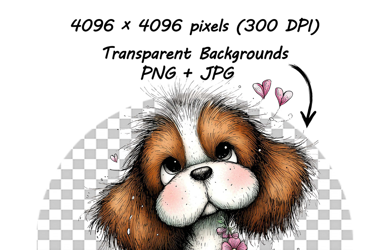 Whimsical Dogs Floral Clipart Spring, a Graphic by one-touch (Photo 18 of 19)