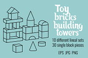 Line style toy building towers, an Education Illustration by Primula`s shop (Thumbnail 1 of 3)