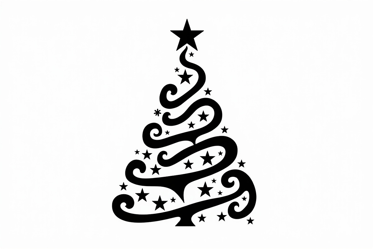 Elegant Christmas Tree Silhouette Se, an Illustration by balal (Photo 15 of 21)