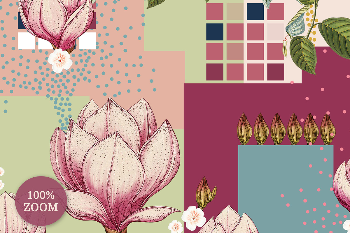 Blossom Grid Prints & Patterns, a Pattern Graphic by GND ART STUDIO (Photo 8 of 8)