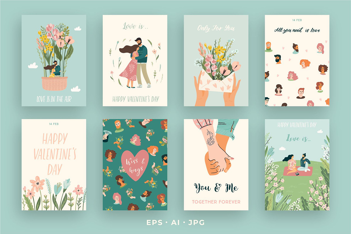 Romantic Card Collection, a Person Illustration by Nadia Grapes (Photo 4 of 4)