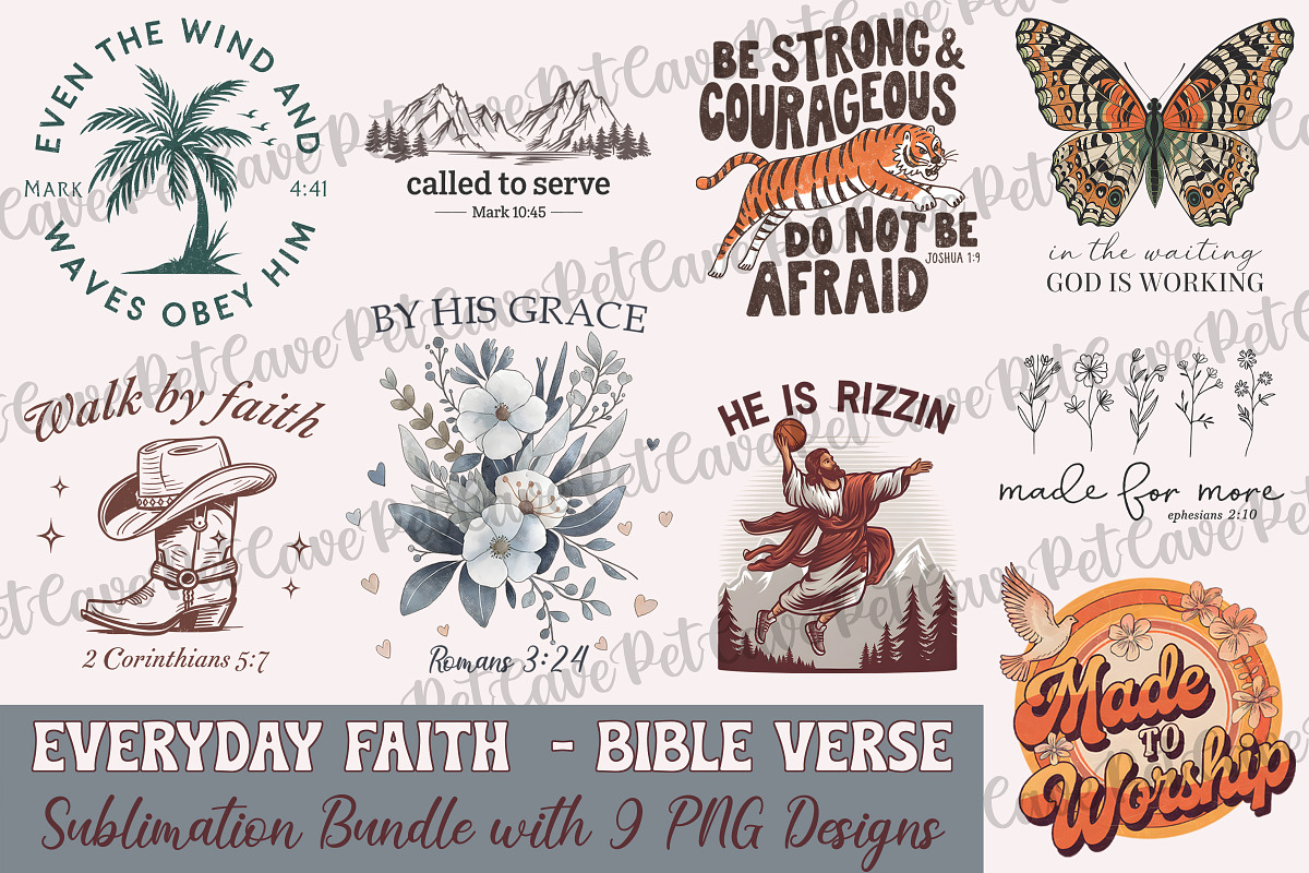Everyday Faith Bible Verse Bundle, a Graphic by Pet Cave (Photo 1 of 10)