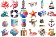 Preppy Summer Beach Png Sublimation, an Illustration by Black Bird Studio (Thumbnail 2 of 5)