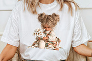 Whimsical Floral Girl PNG Clipart, a Seasonal Illustration by Canvas Craft (Thumbnail 6 of 10)