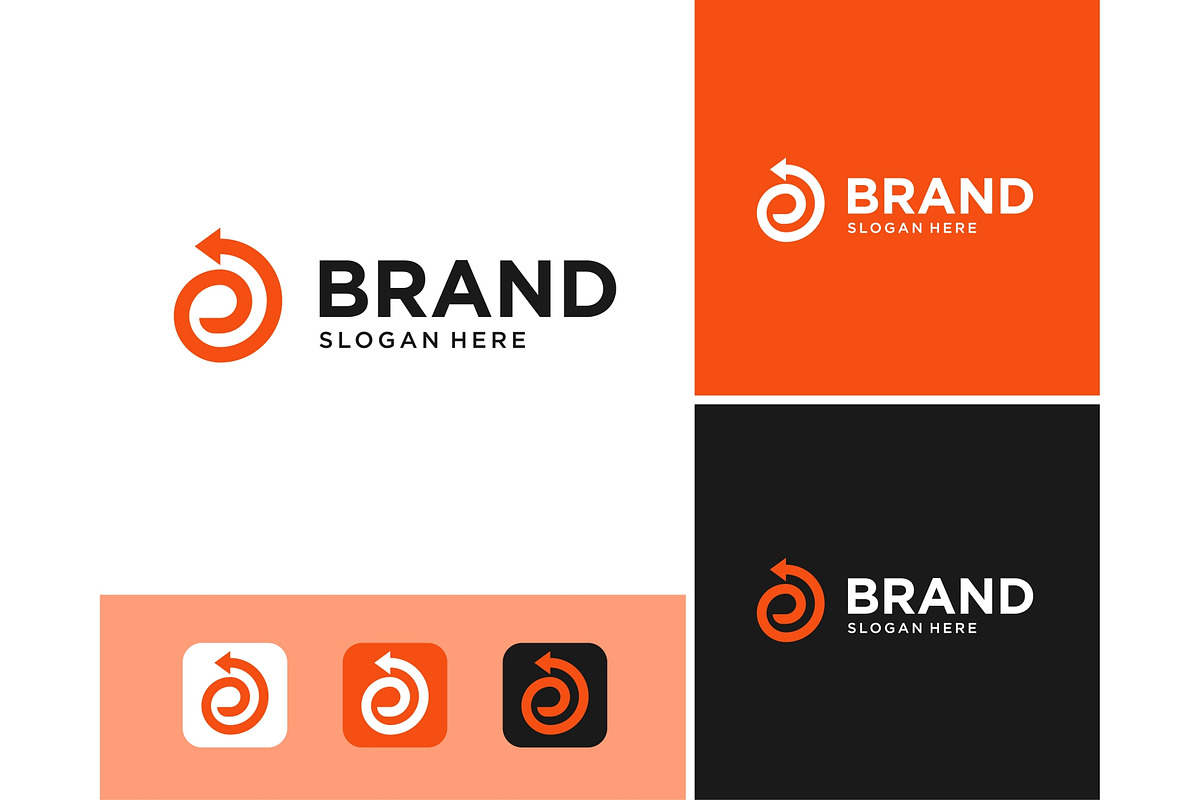 Letter E Spiral Arrow Logo, a Branding & Logo Template by ika trisiana