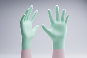 10 Bundle 3D Render Medical Gloves