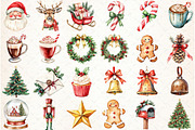 Watercolor Elegant Christmas Clipart, an Illustration by Libby Wishes (Thumbnail 2 of 7)