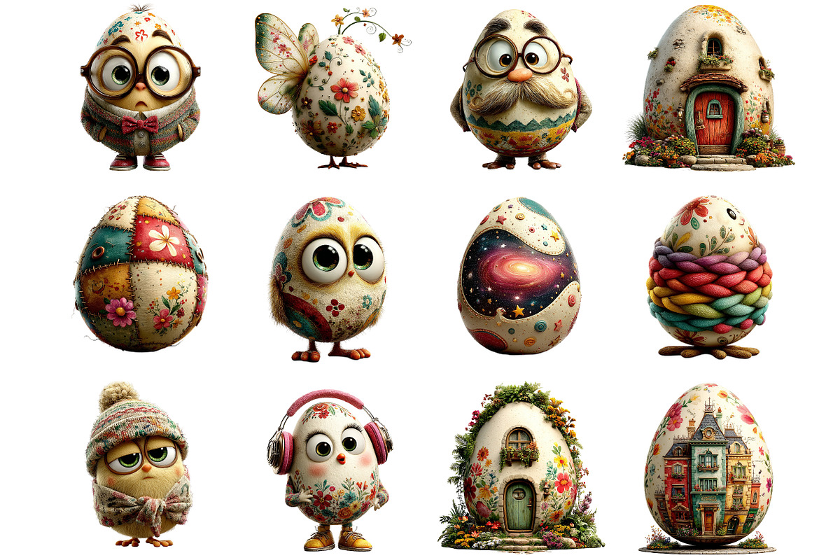 Quirky Easter Egg Clipart, an Illustration by DreamArtGraphic (Photo 2 of 5)