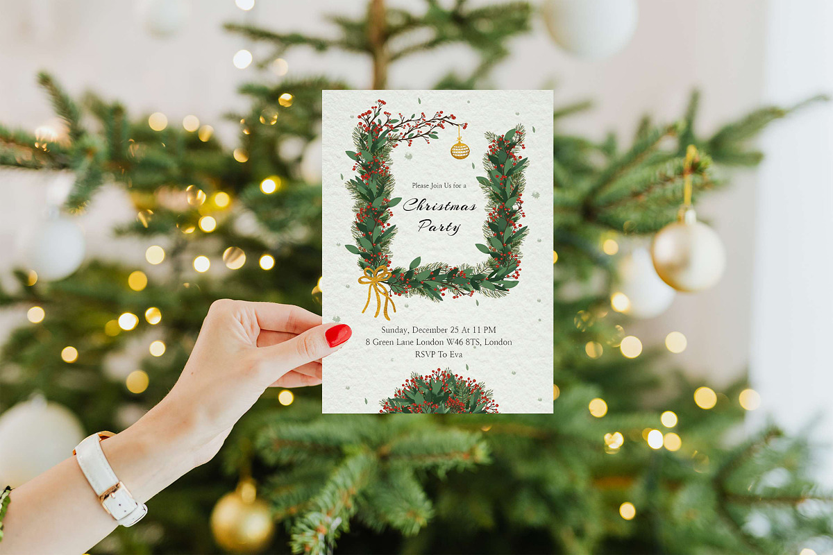 Xmas Invitation Cards Template, an Invitation Template by 3Motional (Photo 2 of 10)