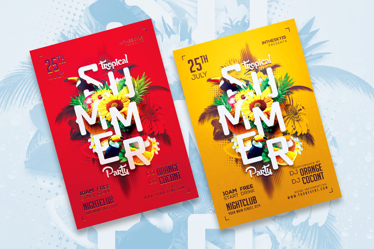 Tropical Summer V2 Flyer Template, a Flyer Template by InTheSky15 (Photo 3 of 6)