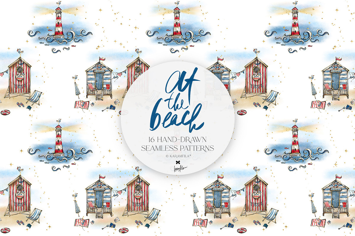 Vintage Beach Nautical Patterns, a Pattern Graphic by KaramfilaS (Photo 17 of 19)