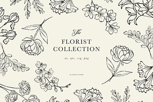 FLORIST'S Line Art Illustrations