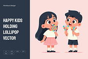 Kids Holding Lollipop, a Person Illustration by Partikusi Design (Thumbnail 1 of 3)