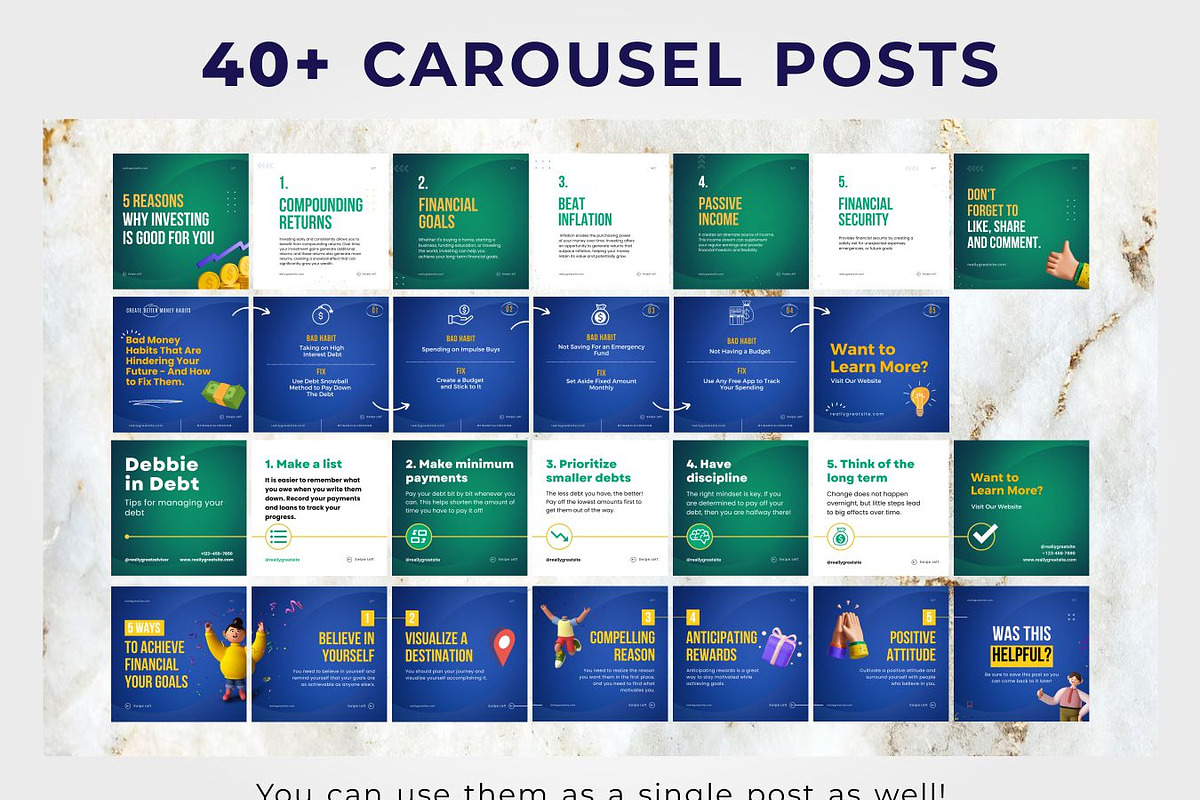 Finance Coach templates Canva, a Social Media Template by Aks-Designs (Photo 4 of 8)