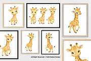 15 Bundle Watercolor Giraffe Yellow, an Animal Illustration by Morspective (Thumbnail 4 of 8)