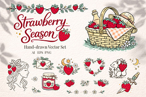 Strawberry Summer - Vector Clipart