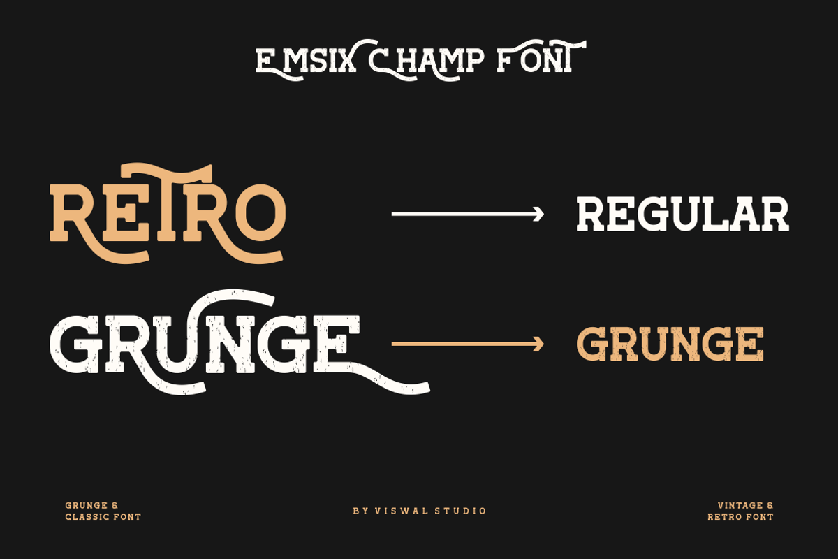 Emsix Champ - Vintage Retro Font, a Slab Serif Font by Viswal Studio (Photo 12 of 12)